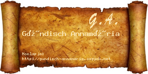 Gündisch Annamária névjegykártya