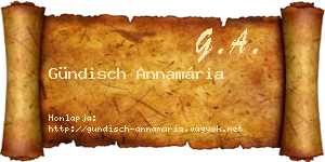 Gündisch Annamária névjegykártya